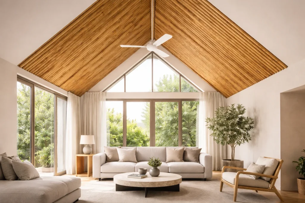 Indoor Bamboo Panels for Sloped Ceilings
